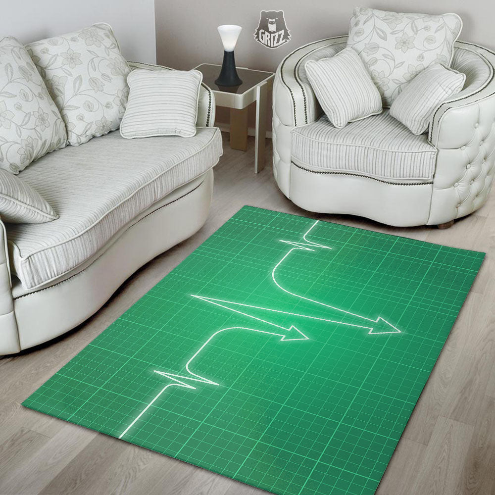Heartbeat Green Print Floor Mat-grizzshop