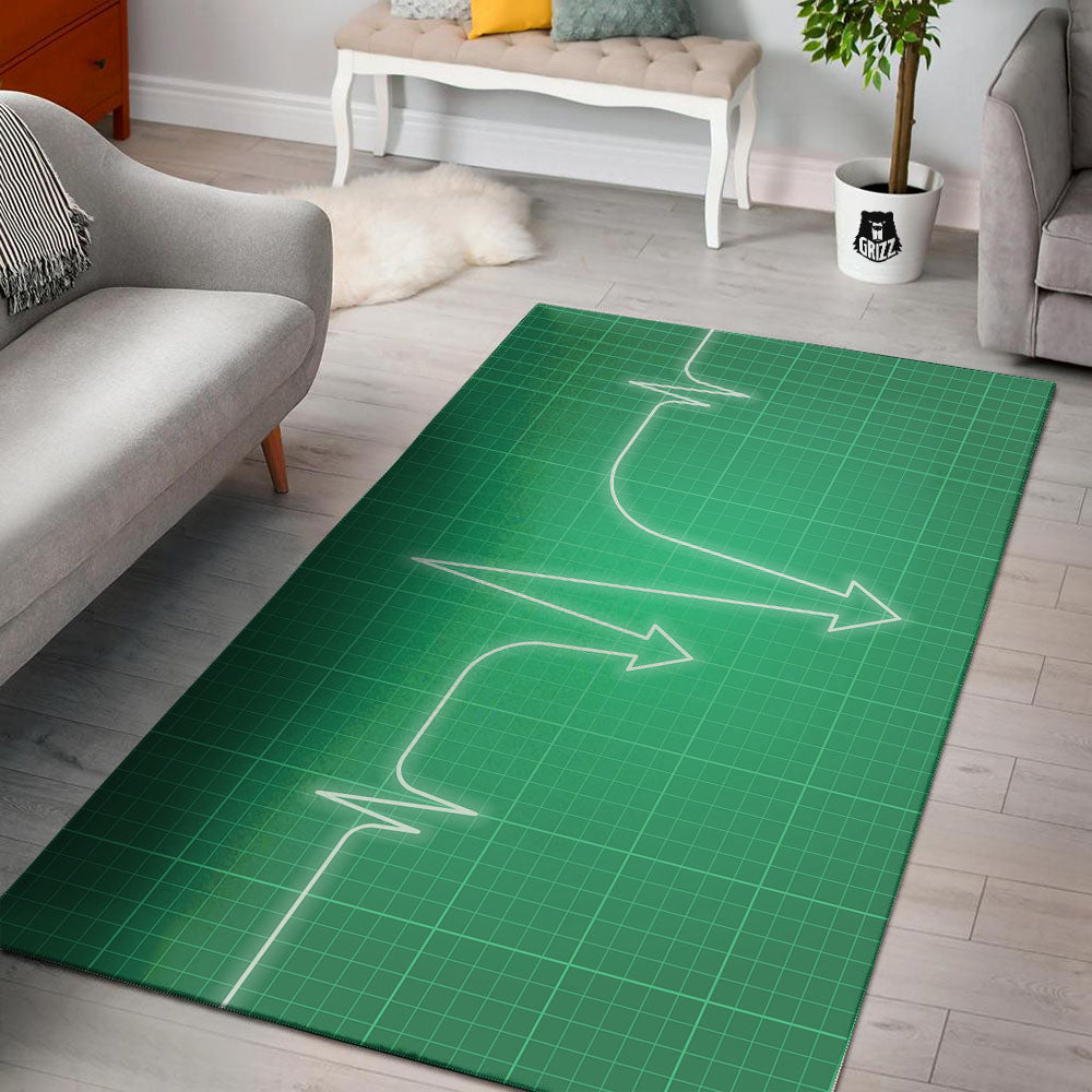 Heartbeat Green Print Floor Mat-grizzshop