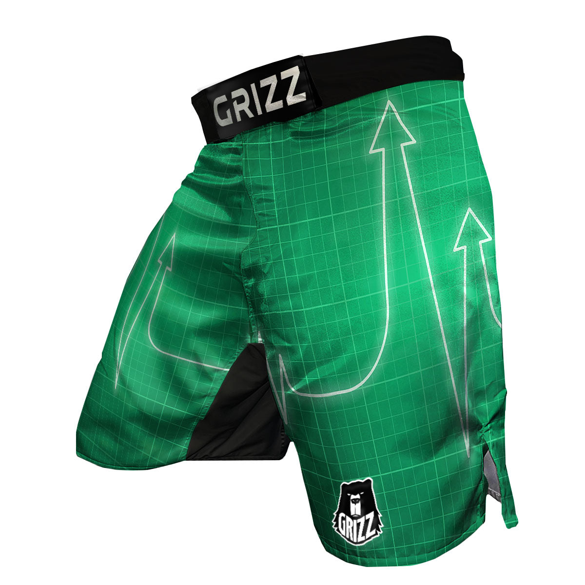 Heartbeat Green Print MMA Shorts-grizzshop