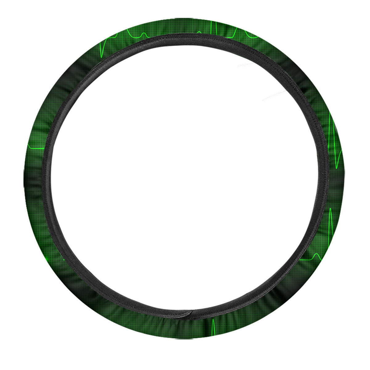 Heartbeat Green Print Pattern Car Steering Wheel Cover-grizzshop