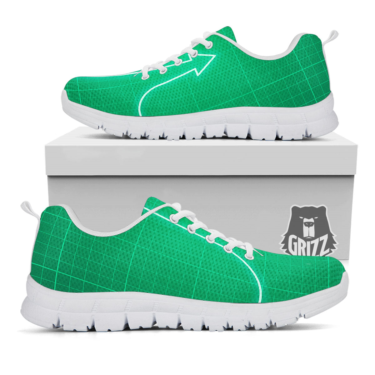 Heartbeat Green Print White Sneaker-grizzshop