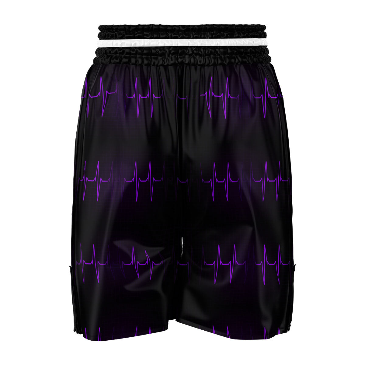 Heartbeat Purple Print Pattern Boxing Shorts-grizzshop