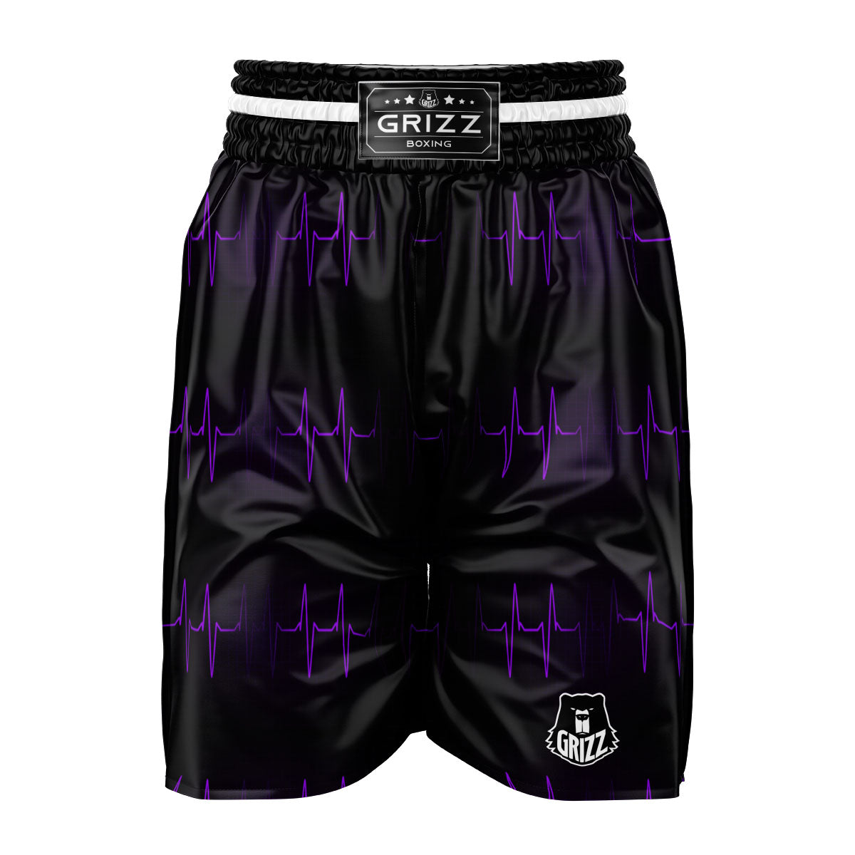 Heartbeat Purple Print Pattern Boxing Shorts-grizzshop