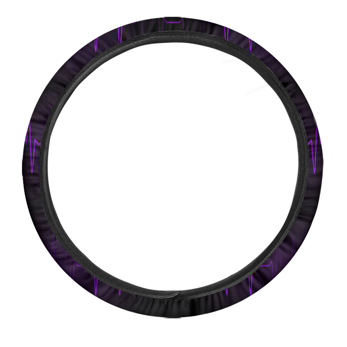 Heartbeat Purple Print Pattern Car Steering Wheel Cover-grizzshop