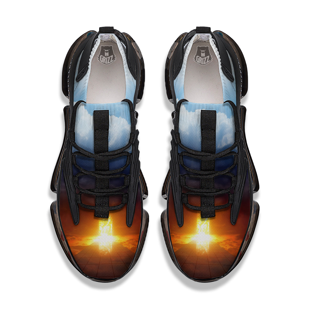 Heaven And Hell Print Black Gym Shoes-grizzshop