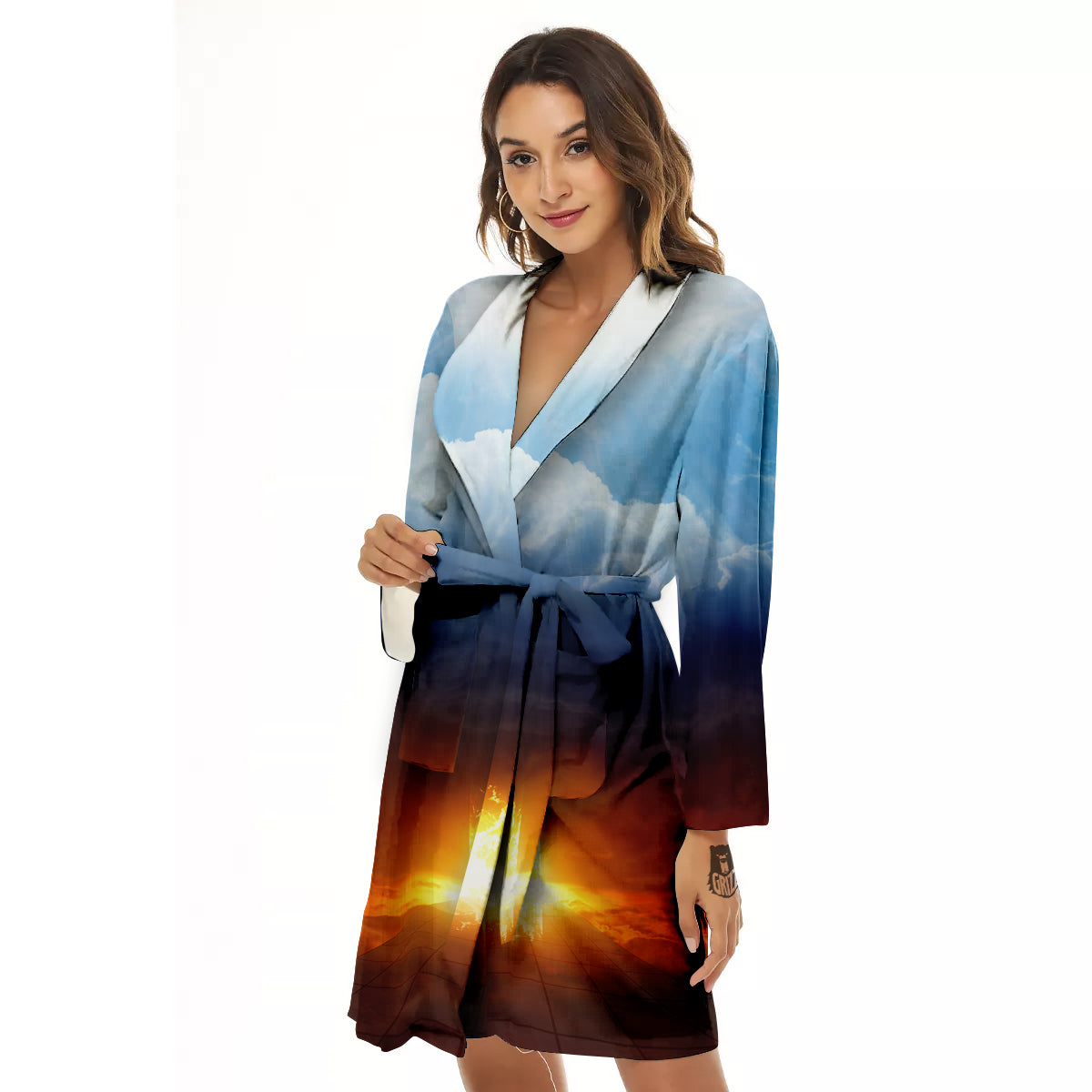 Heaven And Hell Print Women's Robe-grizzshop