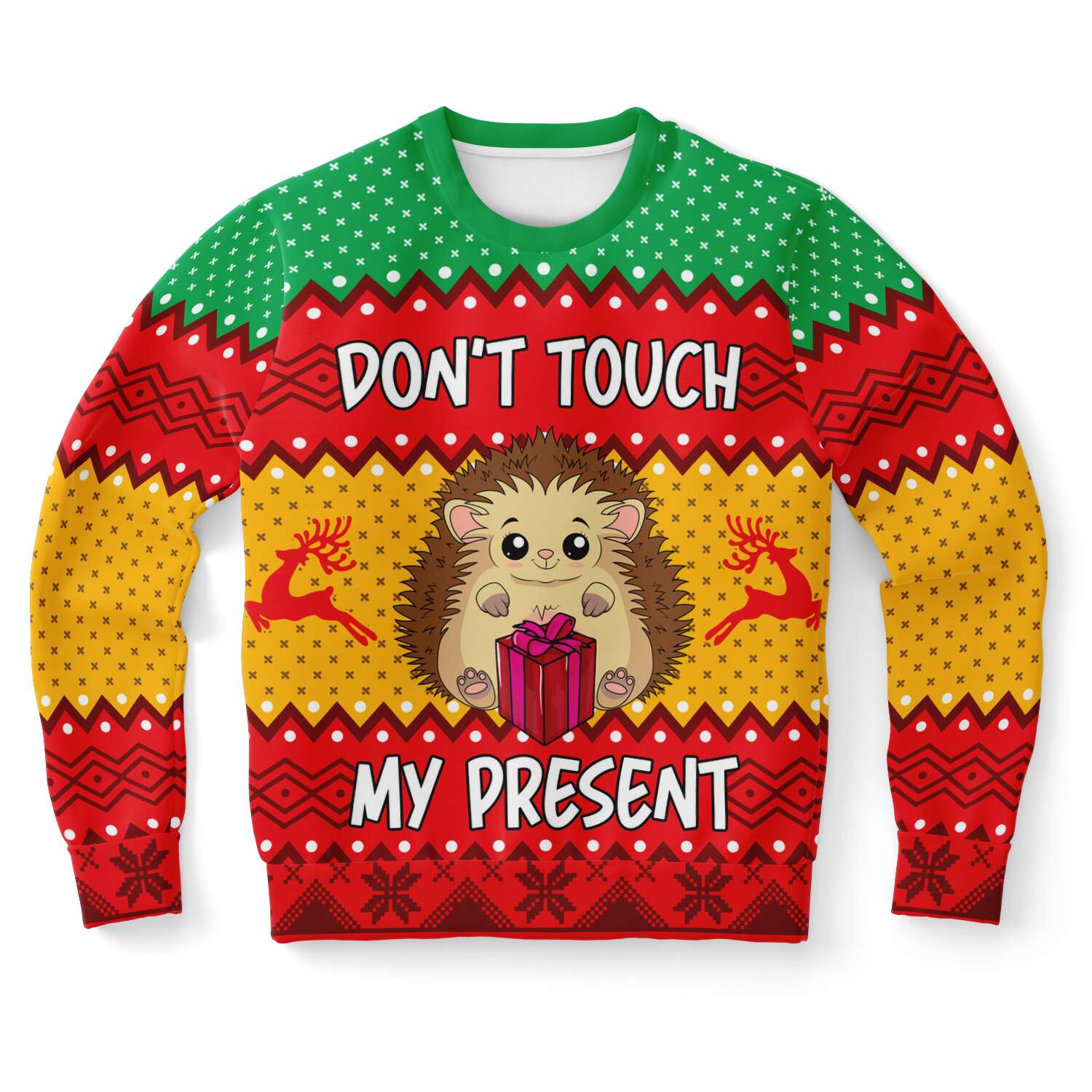 Hedgehog Don't touch my Present Ugly Christmas Sweater-grizzshop