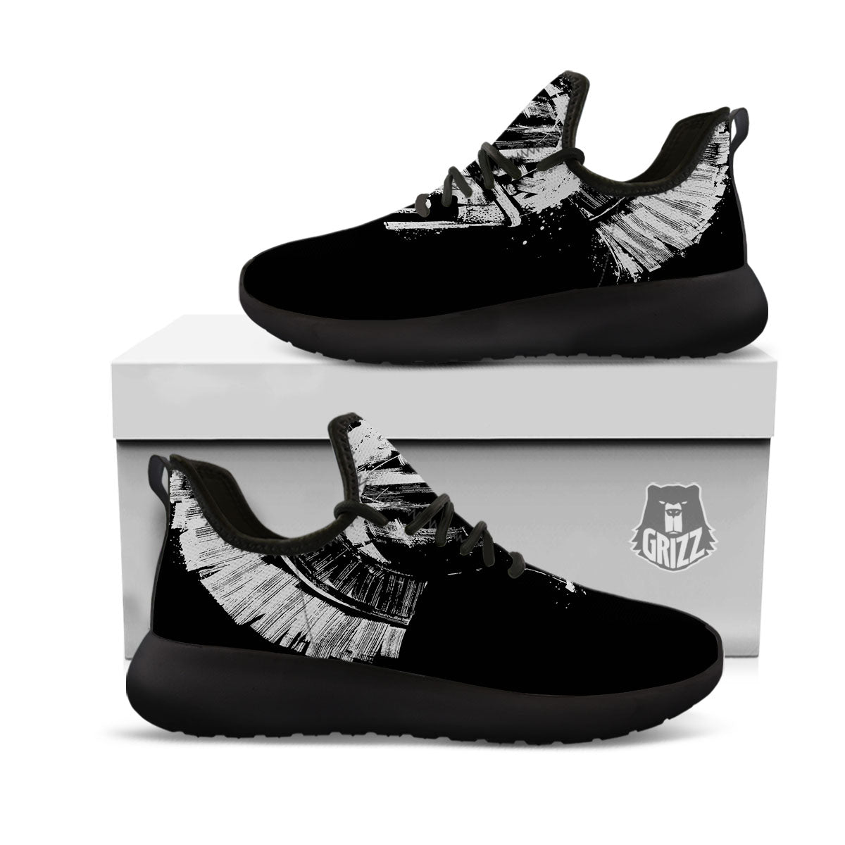Helmet Ancient Spartan Print Black Athletic Shoes-grizzshop