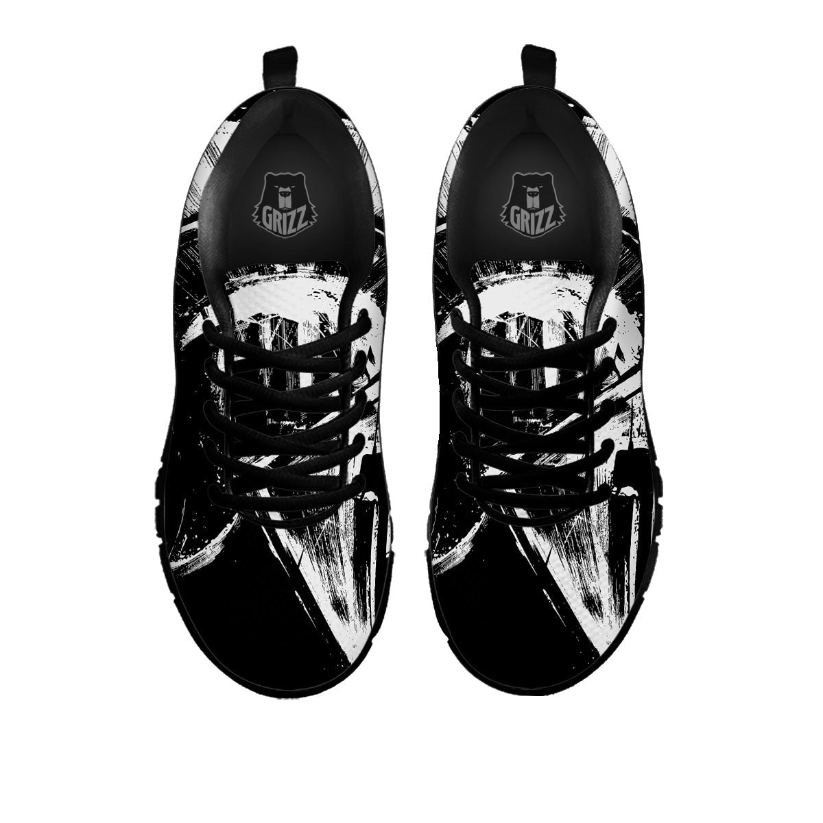 Helmet Ancient Spartan Print Black Sneaker-grizzshop