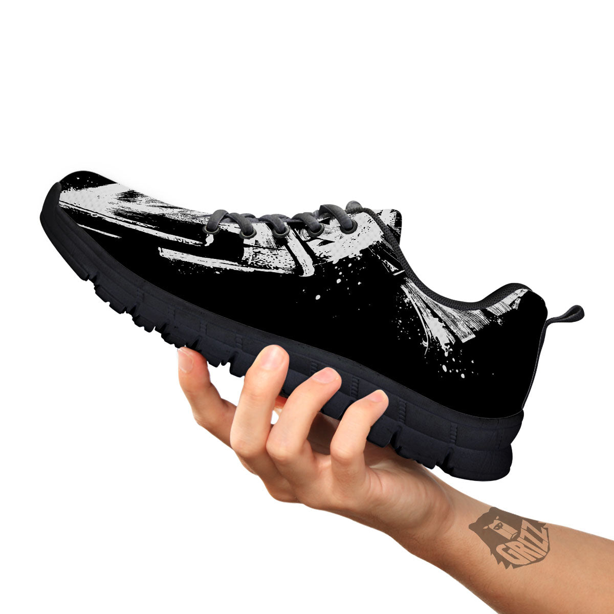 Helmet Ancient Spartan Print Black Sneaker-grizzshop