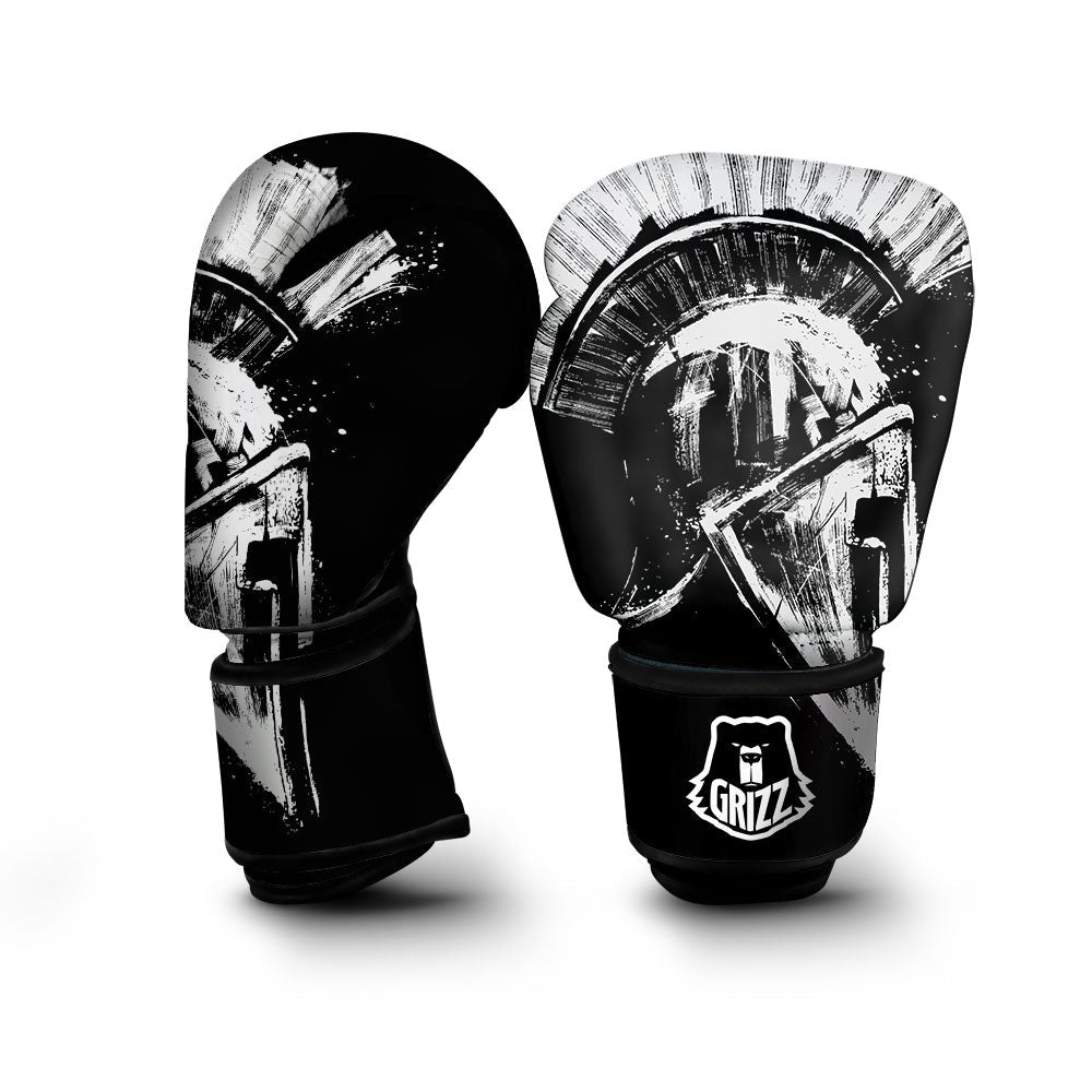 Helmet Ancient Spartan Print Boxing Gloves-grizzshop