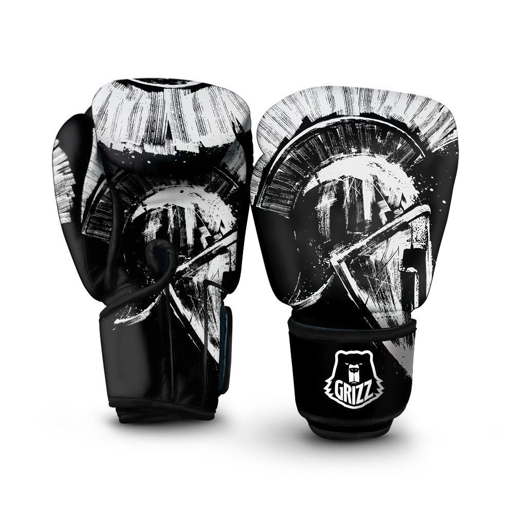 Helmet Ancient Spartan Print Boxing Gloves-grizzshop