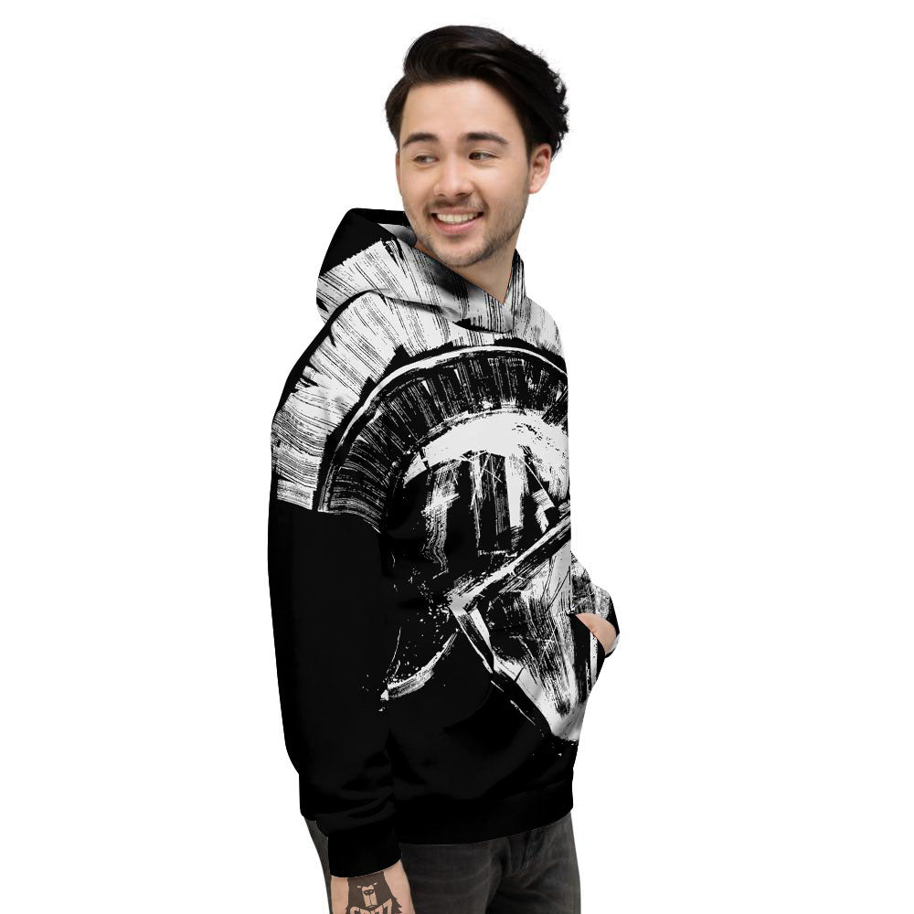 Helmet Ancient Spartan Print Men's Hoodie-grizzshop