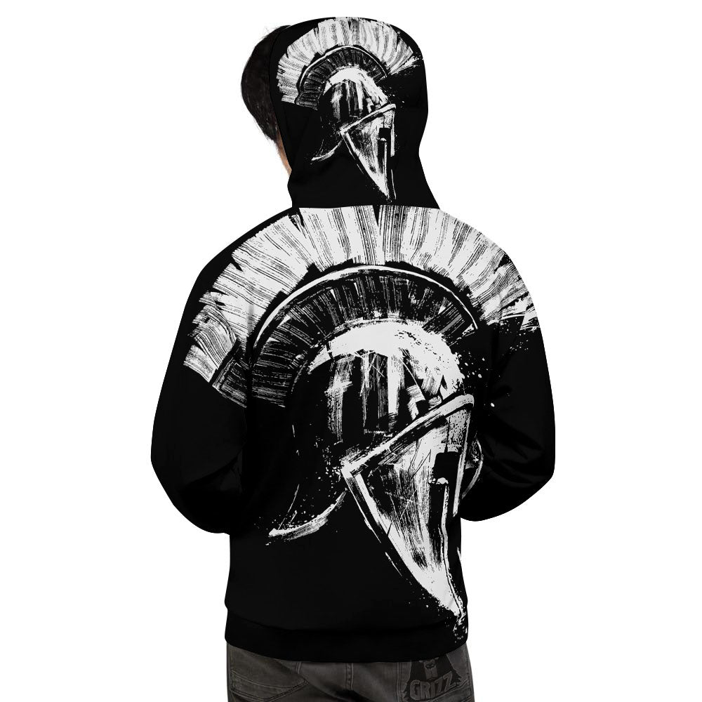 Helmet Ancient Spartan Print Men's Hoodie-grizzshop