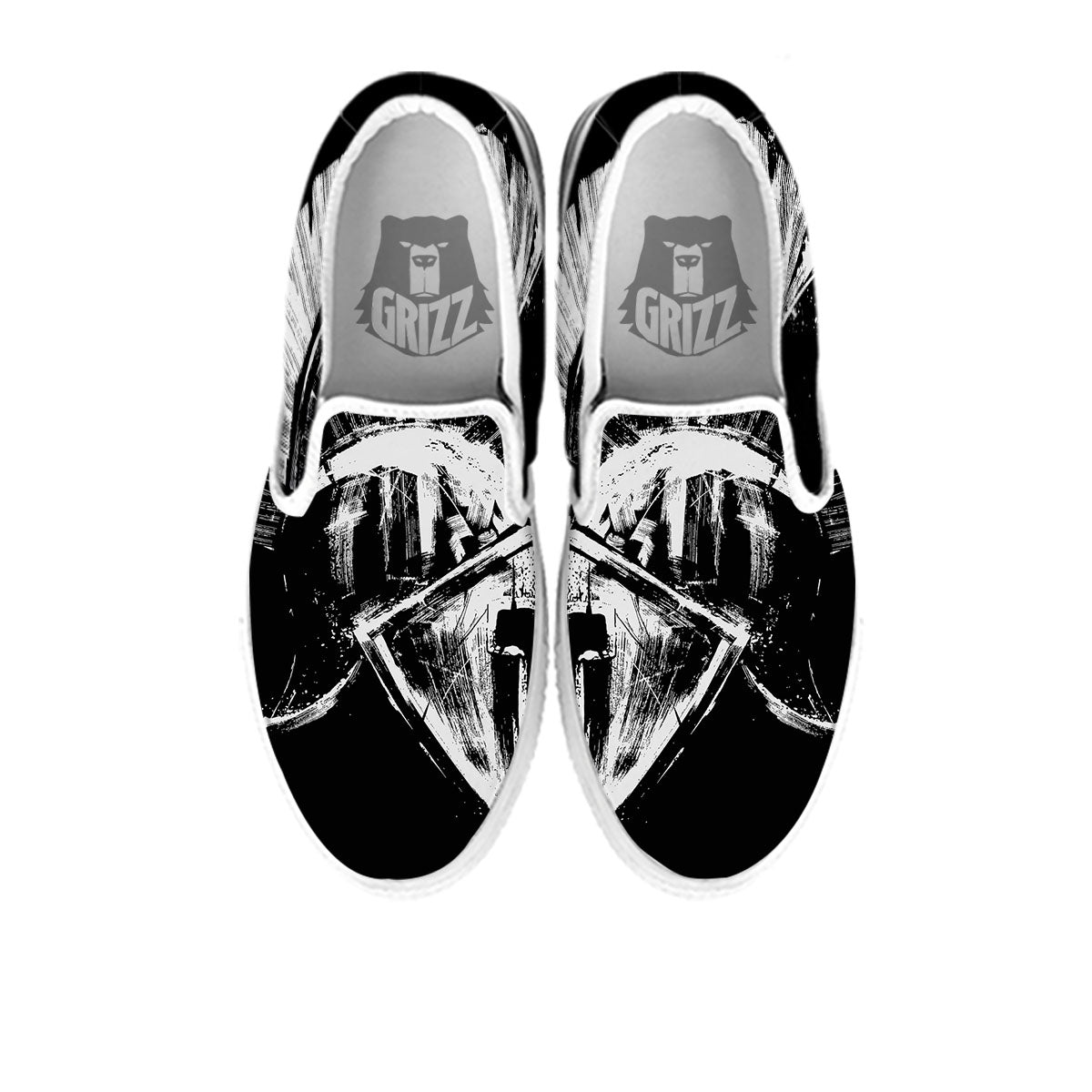 Helmet Ancient Spartan Print White Slip On Shoes-grizzshop