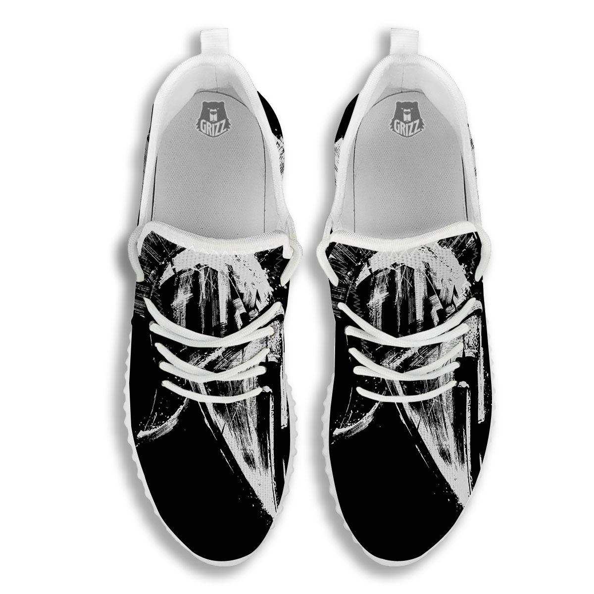 Helmet Ancient Spartan Print White Walking Shoes-grizzshop