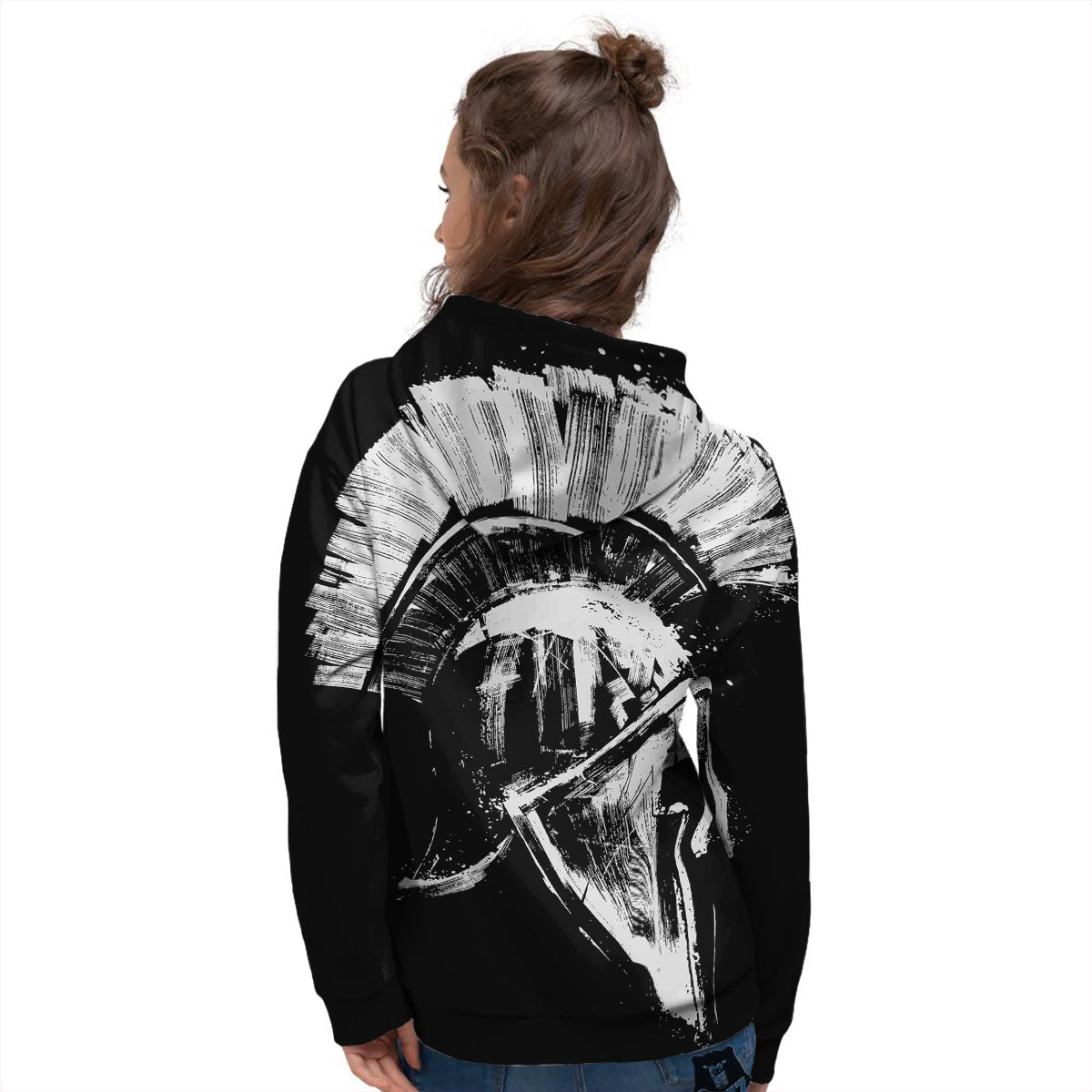 Helmet Ancient Spartan Print Women's Hoodie-grizzshop