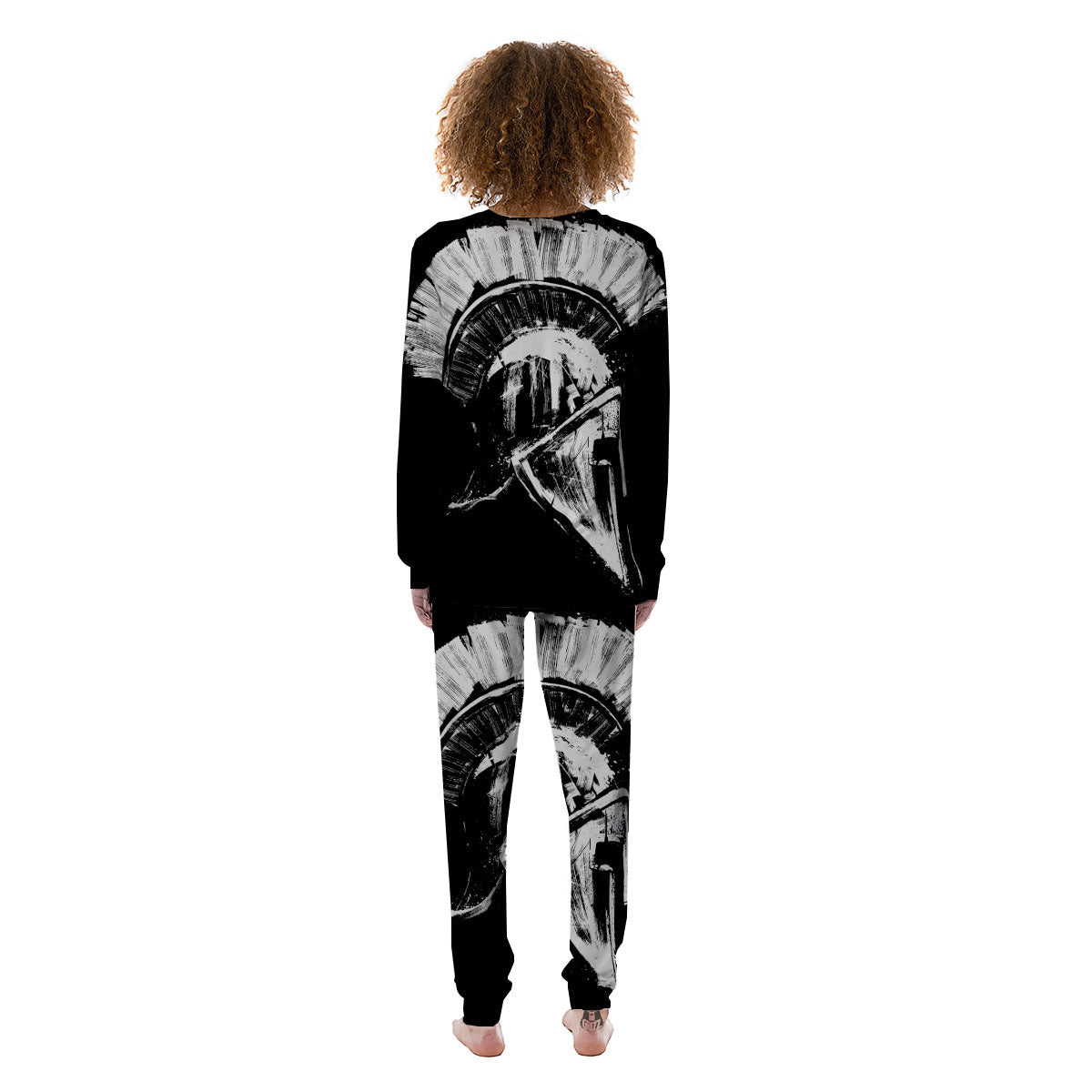 Helmet Ancient Spartan Print Women's Pajamas-grizzshop