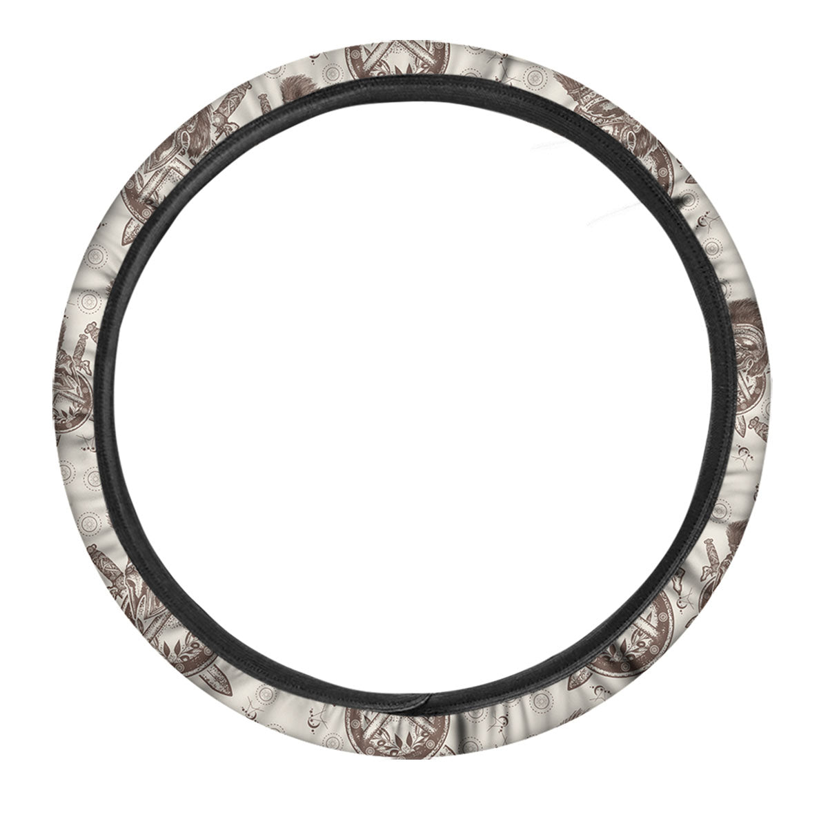 Helmet Spartan Warrior Print Pattern Car Steering Wheel Cover-grizzshop