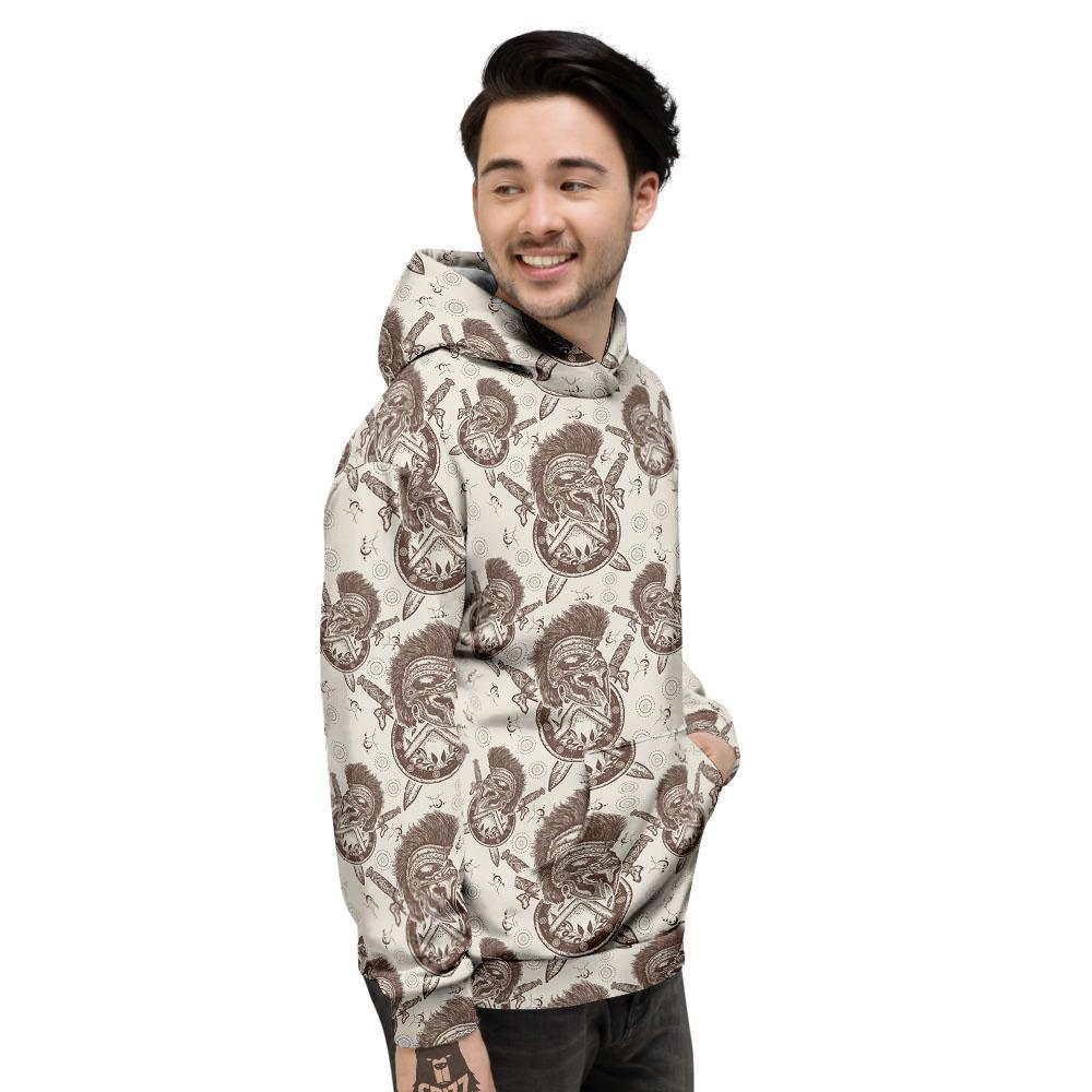 Helmet Spartan Warrior Print Pattern Men's Hoodie-grizzshop