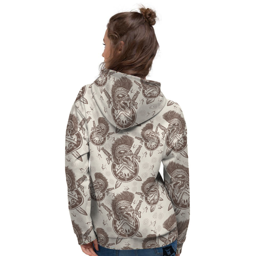 Helmet Spartan Warrior Print Pattern Women's Hoodie-grizzshop