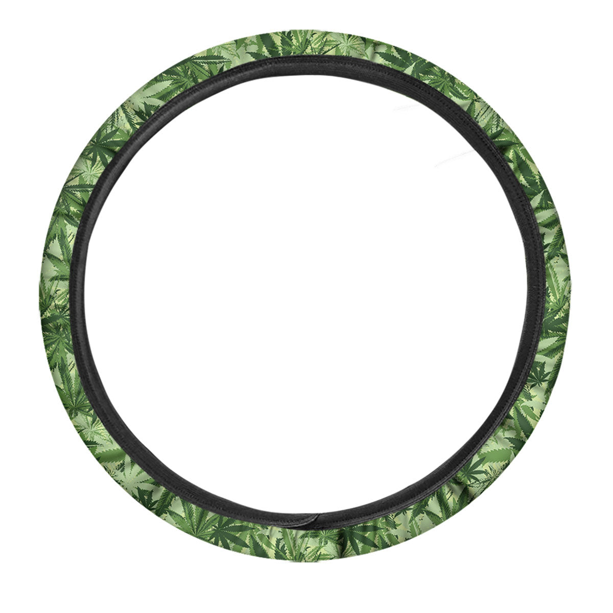 Hemp Leaf Print Pattern Car Steering Wheel Cover-grizzshop