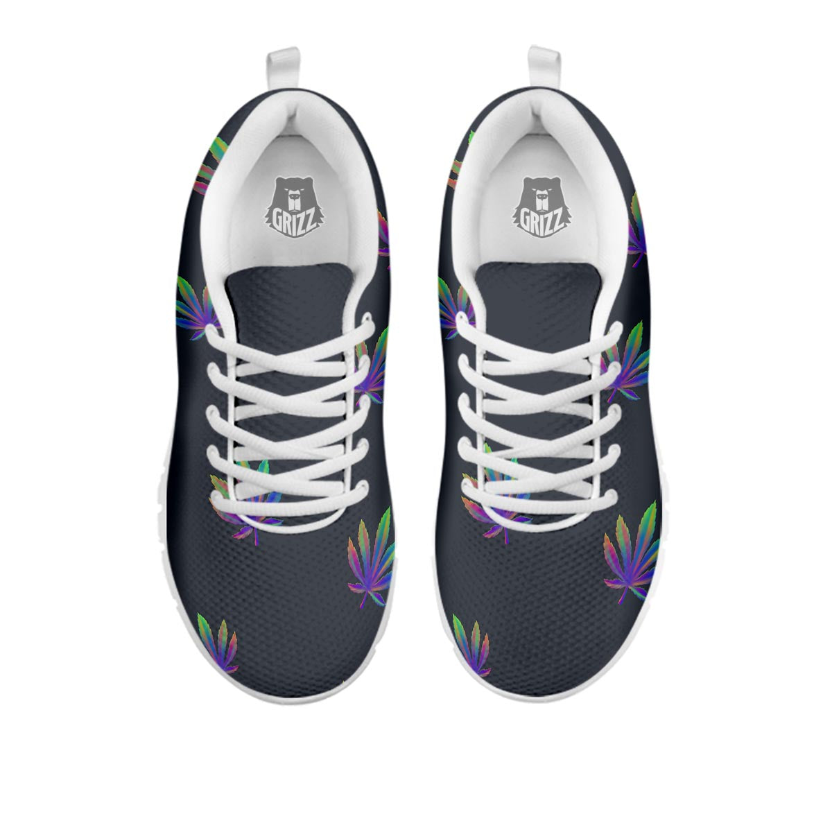 Hemp Leaves Reggae Trippy Print Pattern White Sneaker-grizzshop