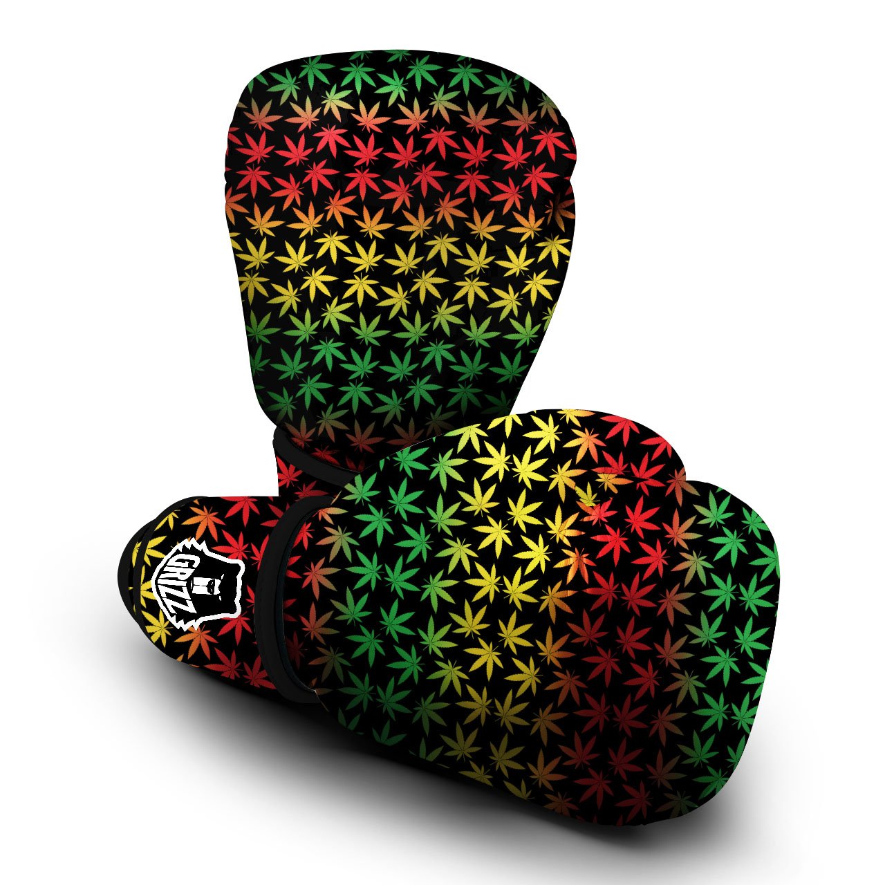 Hemp Rastafarian Print Pattern Boxing Gloves-grizzshop