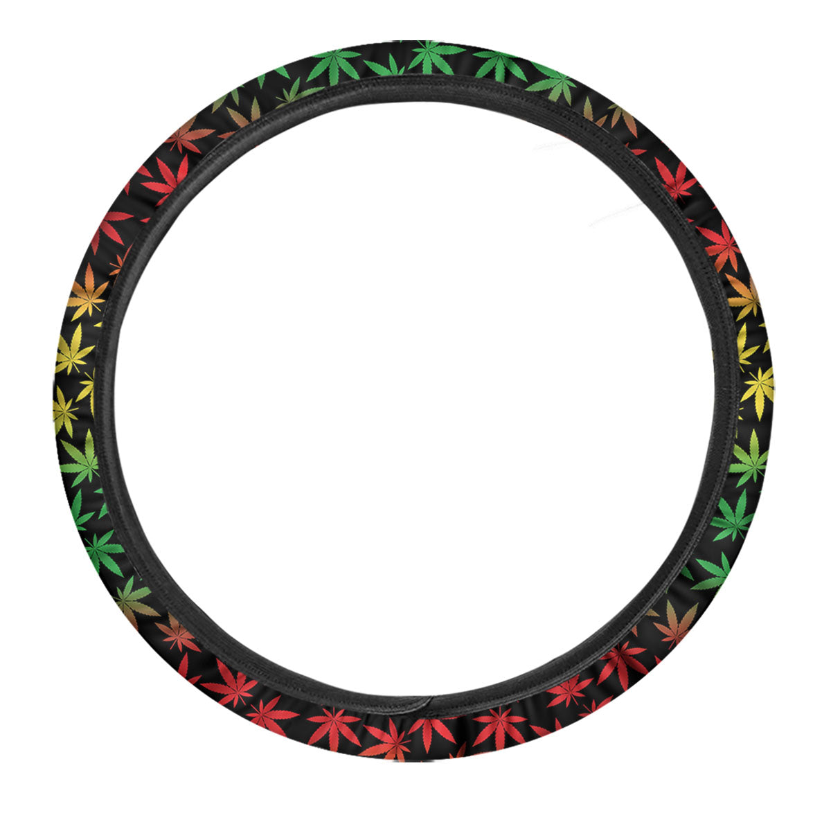 Hemp Rastafarian Print Pattern Car Steering Wheel Cover-grizzshop