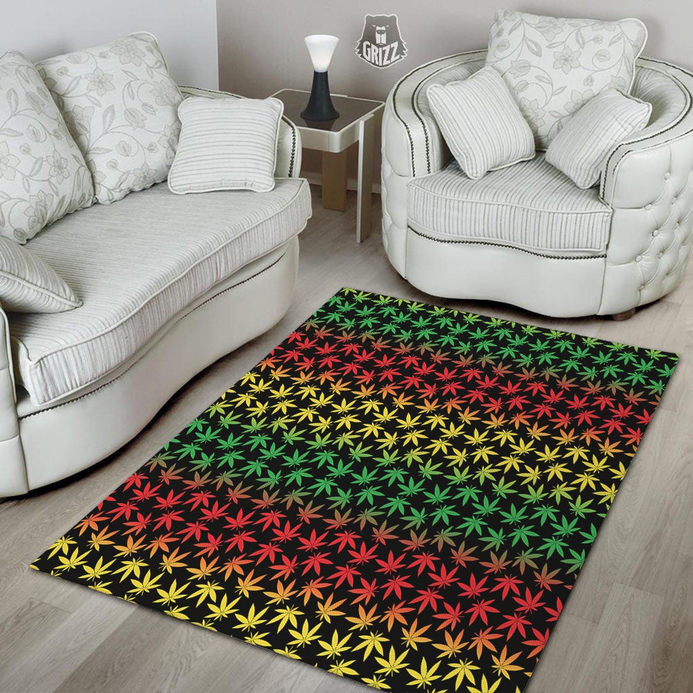 Hemp Rastafarian Print Pattern Floor Mat-grizzshop