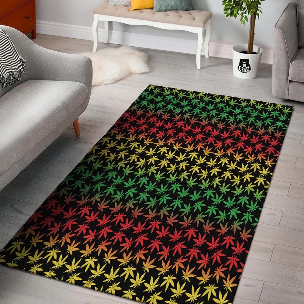Hemp Rastafarian Print Pattern Floor Mat-grizzshop