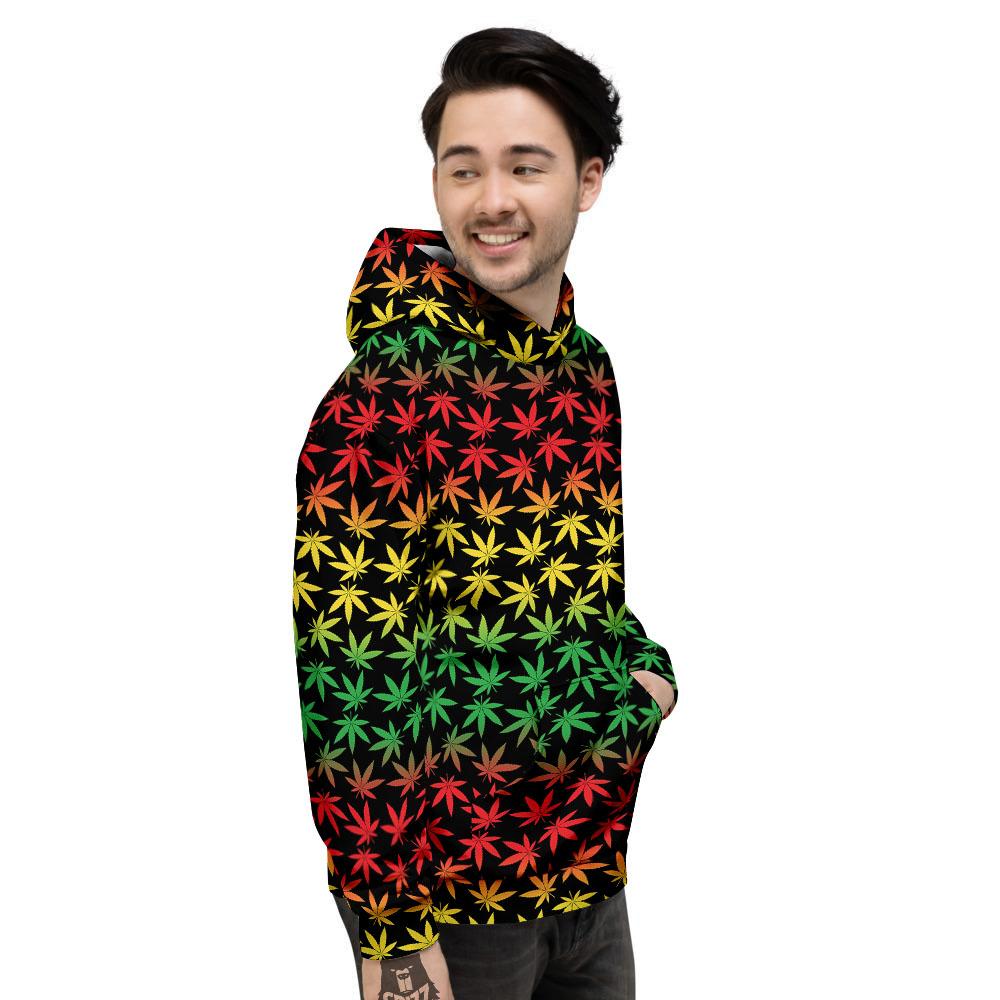 Hemp Rastafarian Print Pattern Men's Hoodie-grizzshop
