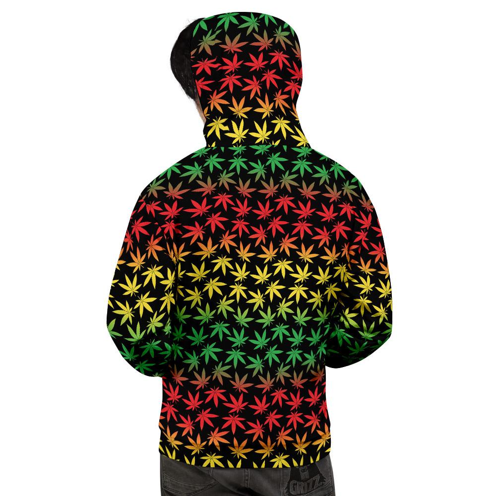 Hemp Rastafarian Print Pattern Men's Hoodie-grizzshop