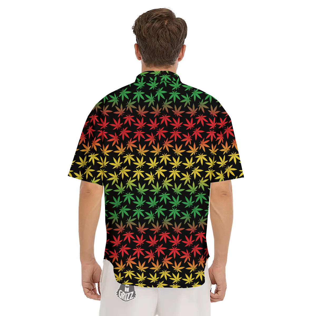 Hemp Rastafarian Print Pattern Men's Short Sleeve Shirts-grizzshop
