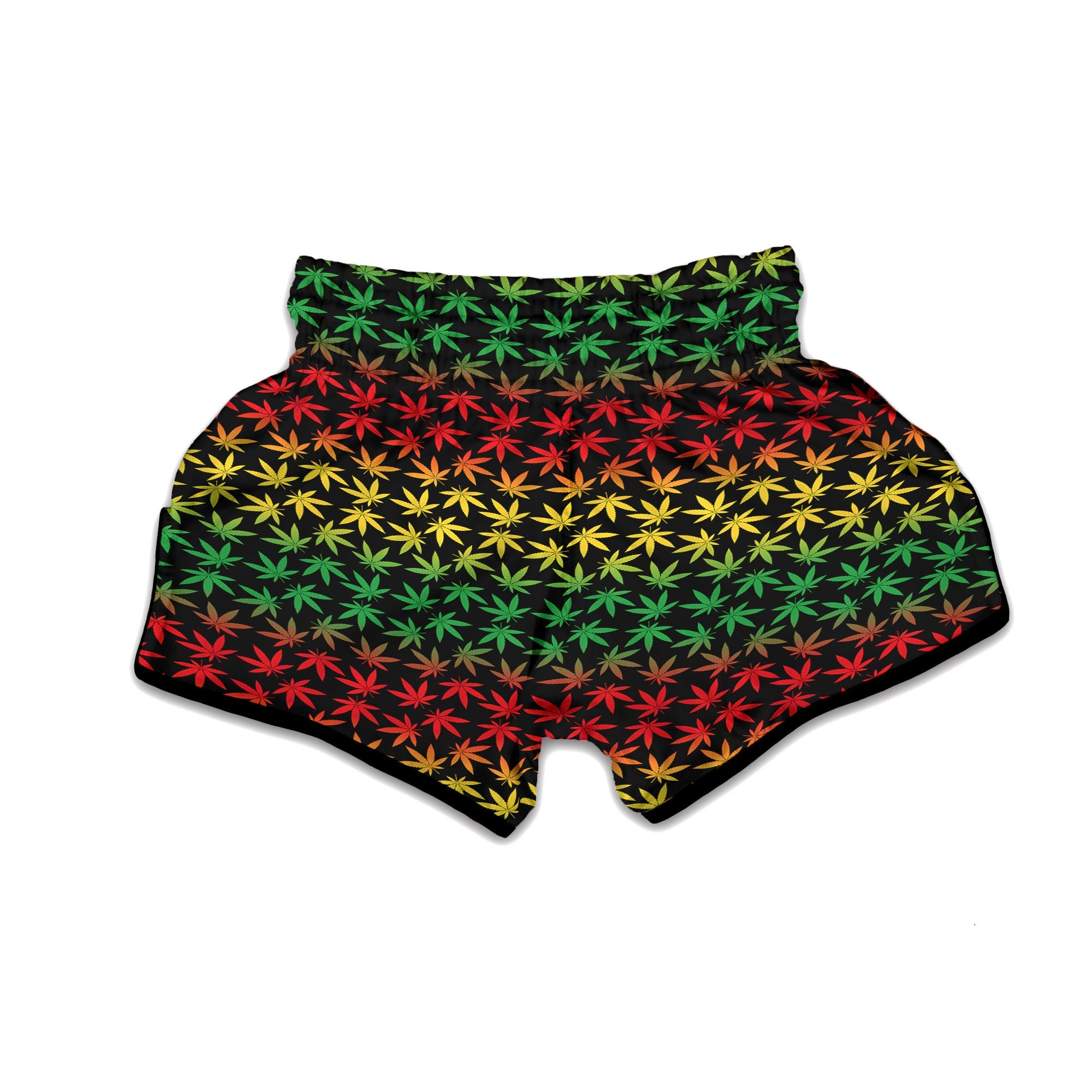 Hemp Rastafarian Print Pattern Muay Thai Boxing Shorts-grizzshop