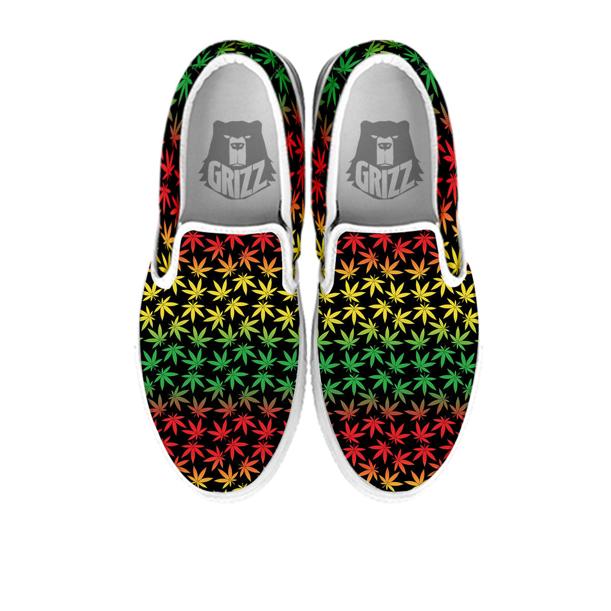Hemp Rastafarian Print Pattern White Slip On Shoes-grizzshop