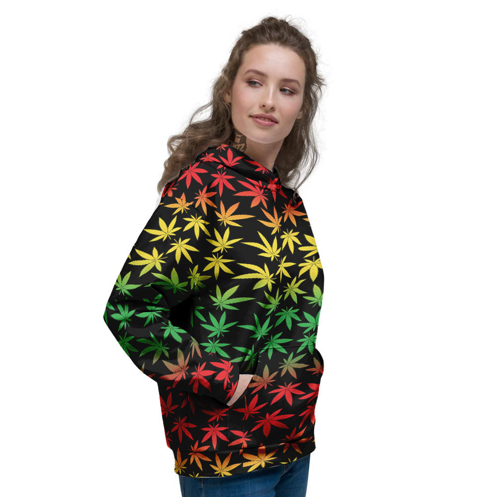 Hemp Rastafarian Print Pattern Women's Hoodie-grizzshop