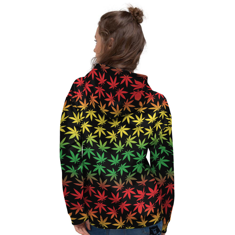 Hemp Rastafarian Print Pattern Women's Hoodie-grizzshop