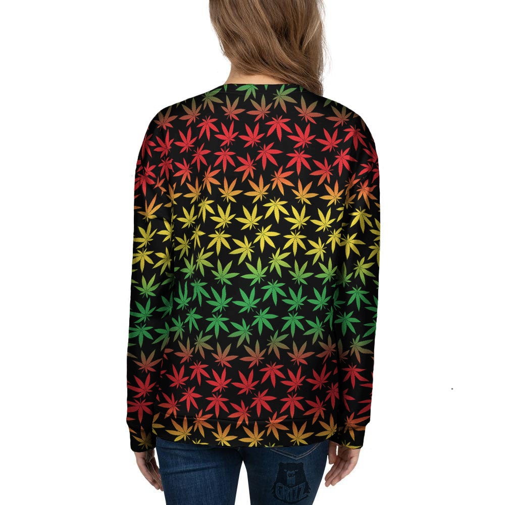 Hemp Rastafarian Print Pattern Women's Sweatshirt-grizzshop