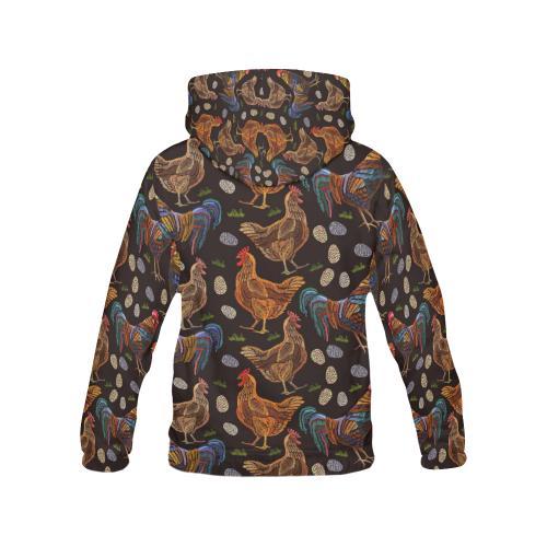 Hen Farm Chicken Eggs Pattern Print Women Pullover Hoodie-grizzshop