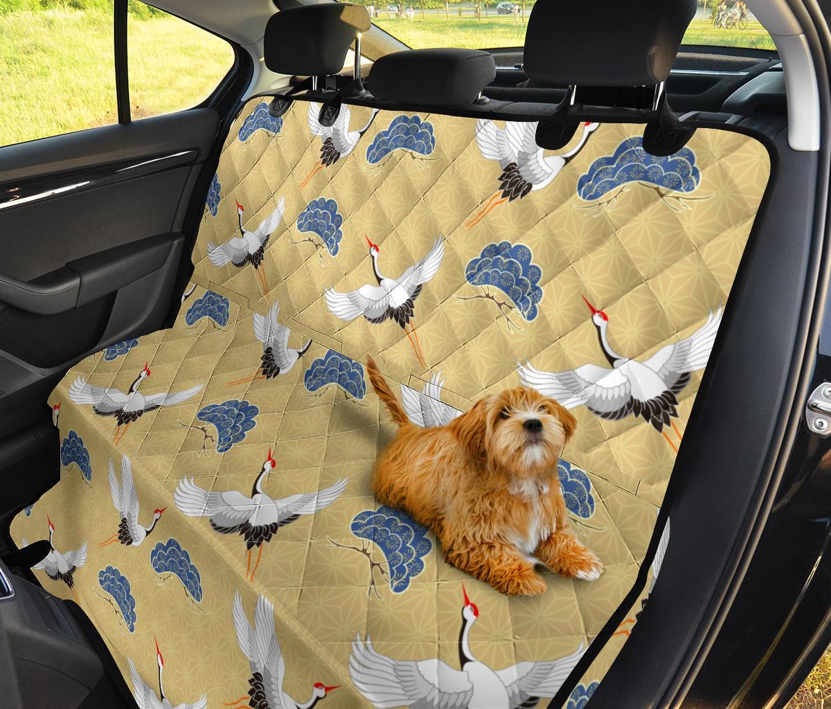 Heron Japanese Pattern Print Pet Car Seat Cover-grizzshop