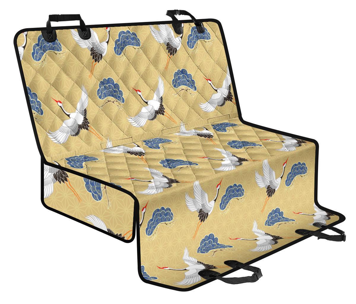 Heron Japanese Pattern Print Pet Car Seat Cover-grizzshop
