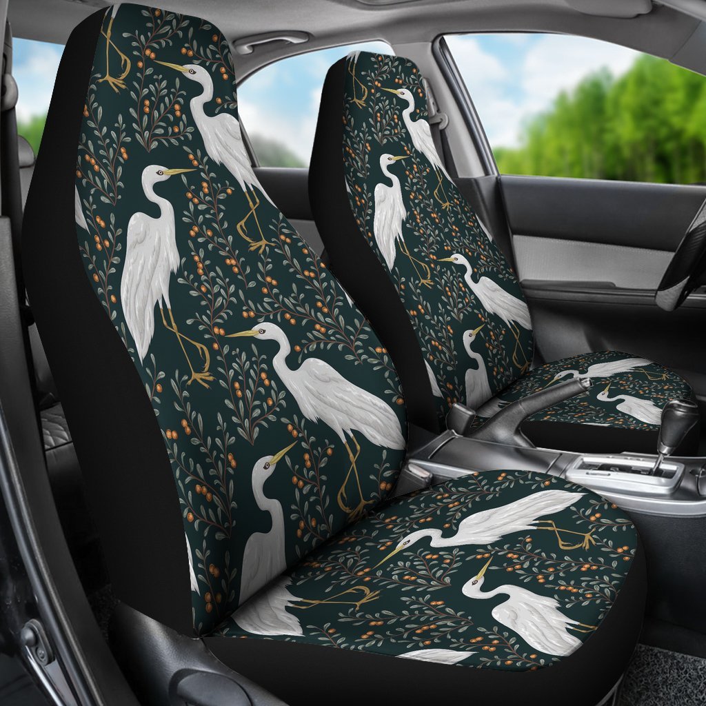 Heron Pattern Print Universal Fit Car Seat Covers-grizzshop