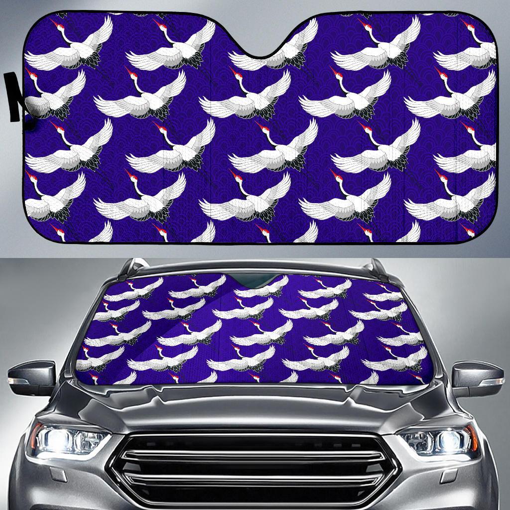 Heron Print Pattern Car Sun Shade-grizzshop