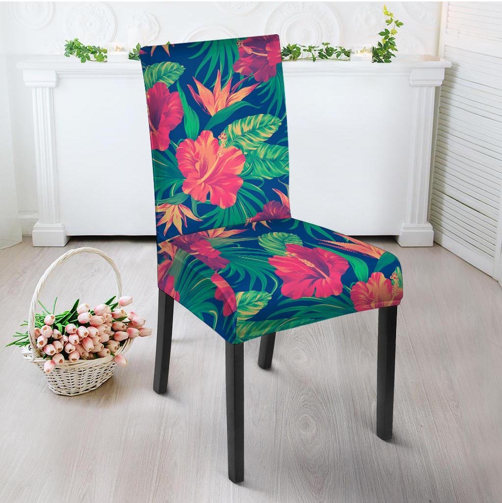 Hibiscus Hawaiian Flower Print Chair Cover-grizzshop