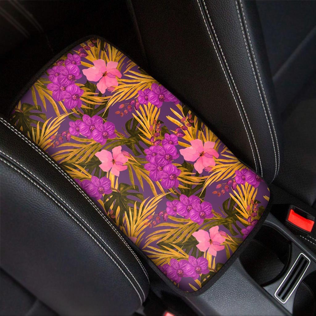 Hibiscus Watercolor Flower Hawaiian Print Car Console Cover-grizzshop