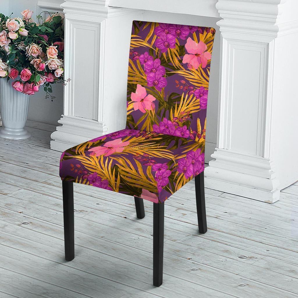 Hibiscus Watercolor Flower Hawaiian Print Chair Cover-grizzshop