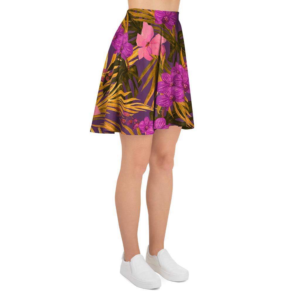 Hibiscus Watercolor Flower Hawaiian Print Women's Skirt-grizzshop