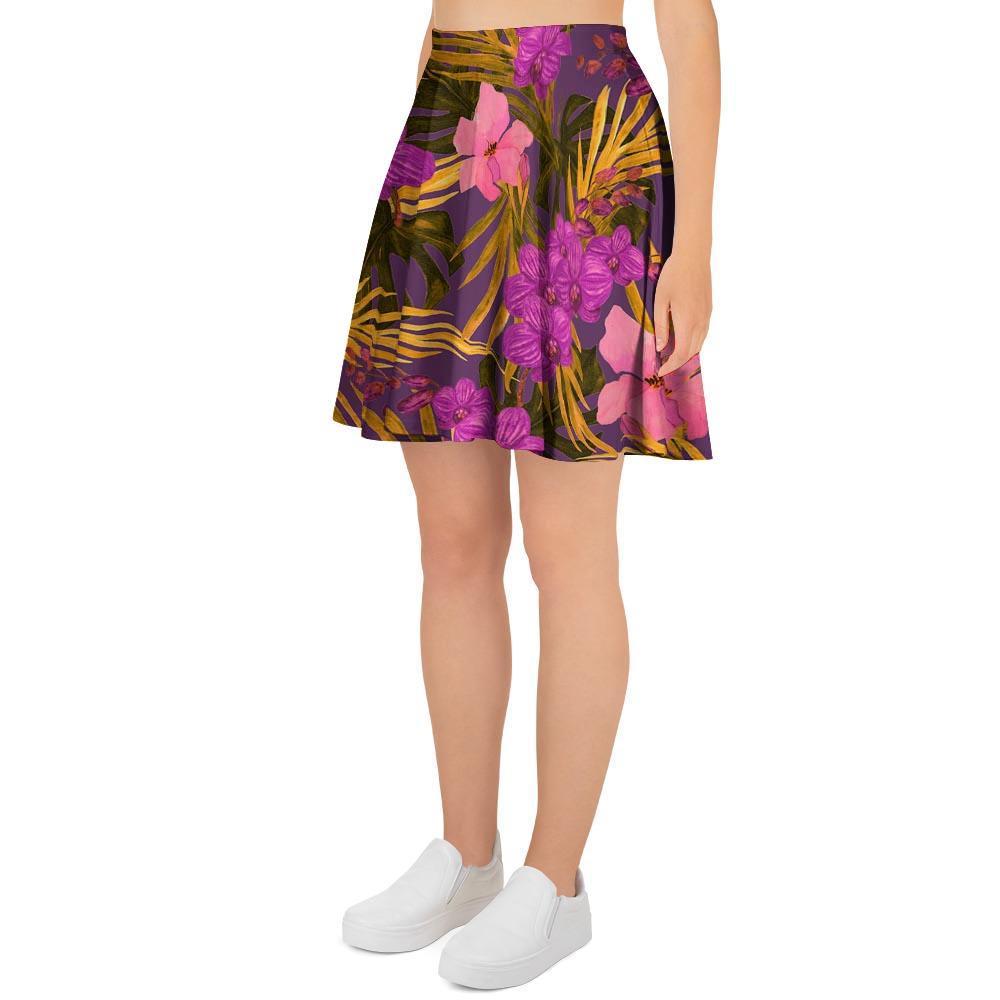Hibiscus Watercolor Flower Hawaiian Print Women's Skirt-grizzshop