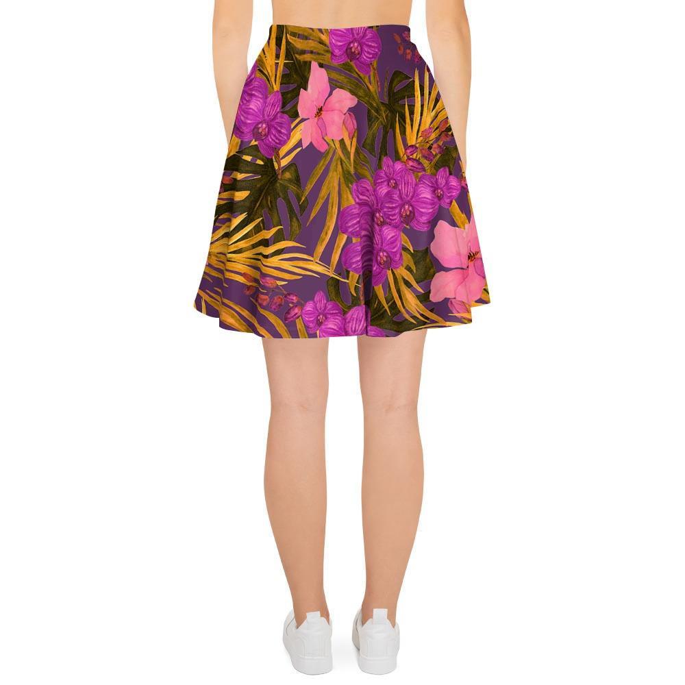 Hibiscus Watercolor Flower Hawaiian Print Women's Skirt-grizzshop
